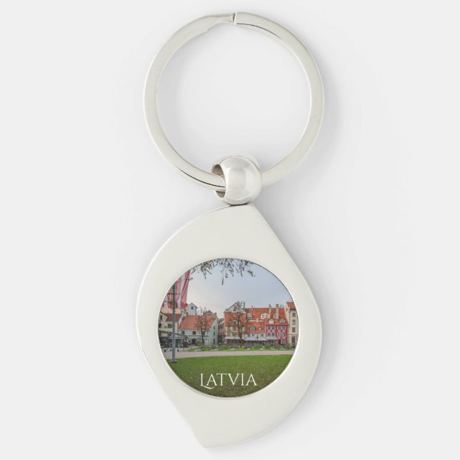 Old town of Riga in autumn Keychain (Front)