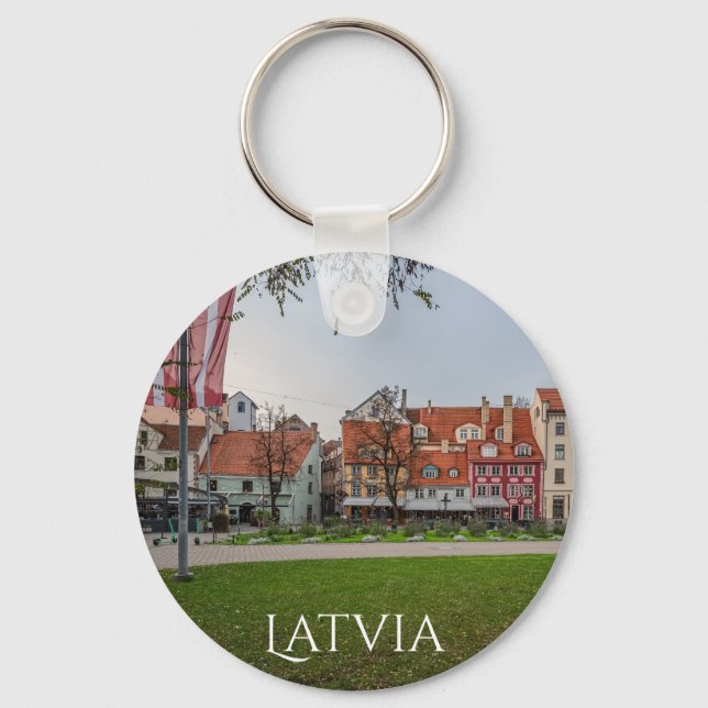 Old town of Riga in autumn Keychain (Front)