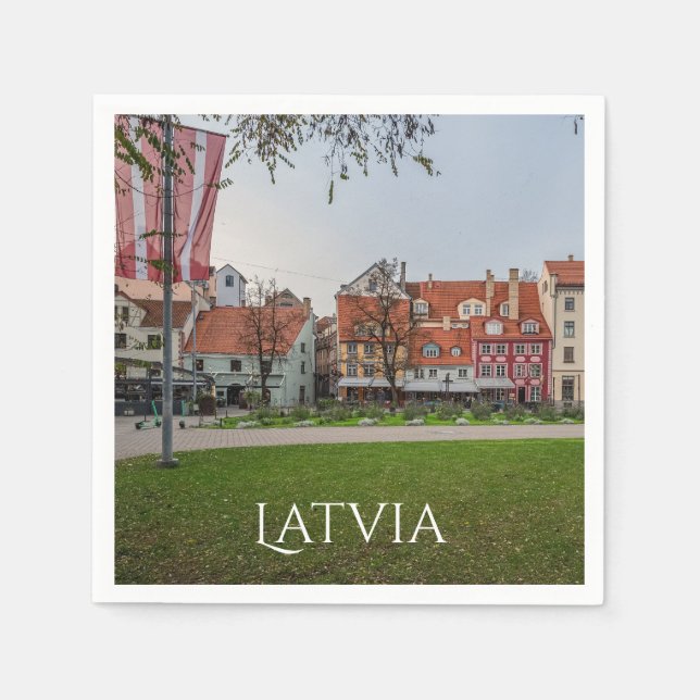 Old town of Riga in autumn Napkins (Front)