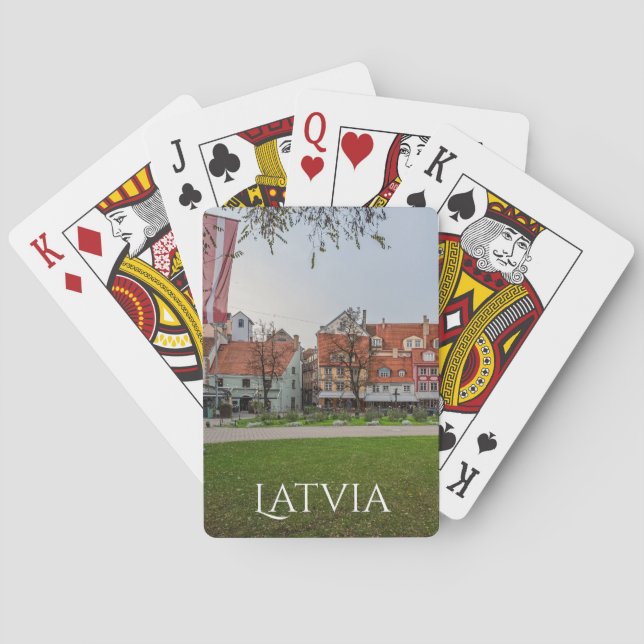 Old town of Riga in autumn Poker Cards (Back)