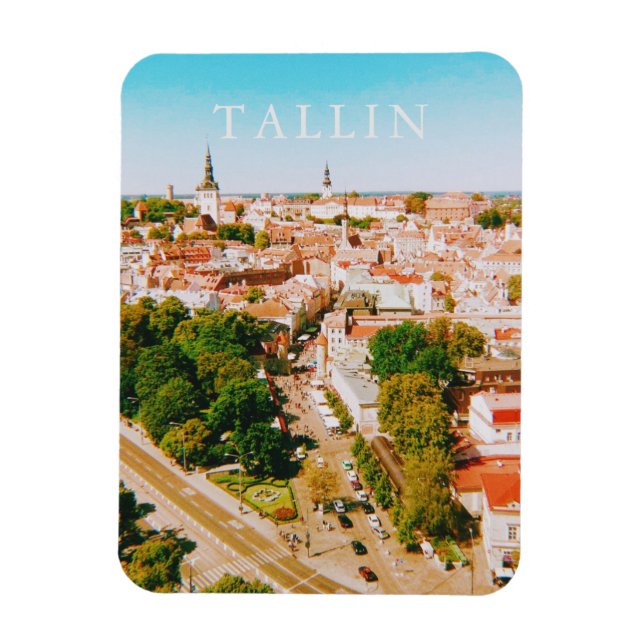 Old Town of Tallinn Estonia, City Art Magnet (Vertical)