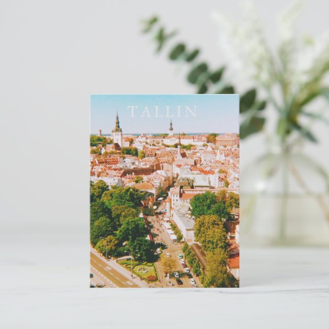 Old Town of Tallinn Estonia, City Art RSVP Card (Standing Front)