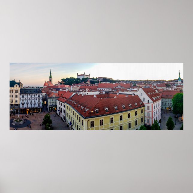 Old Town Panorama, Bratislava, Slovakia Poster (Front)