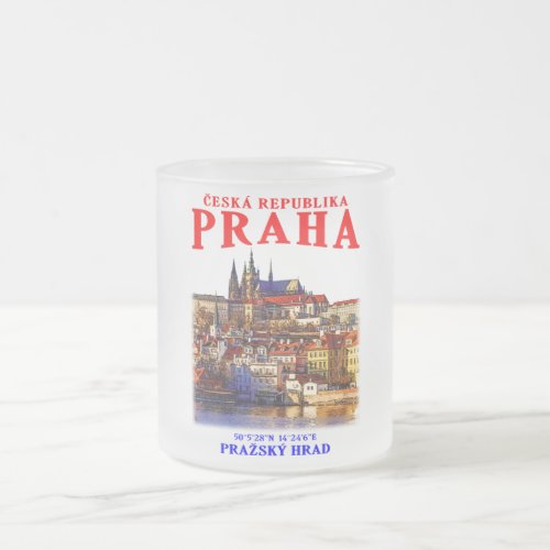 Old town Prague Czech Republic Frosted Glass Coffee Mug