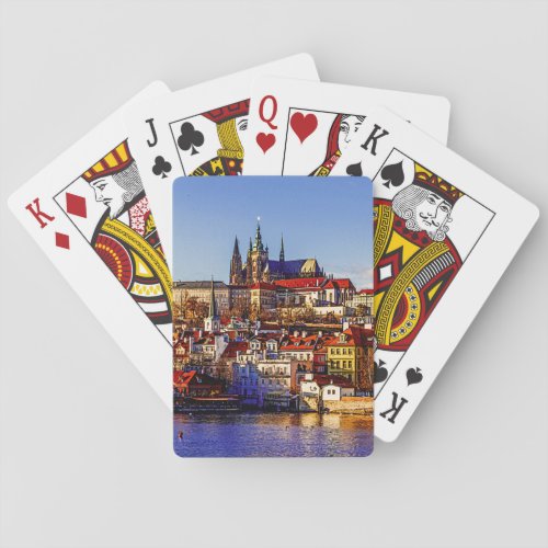 Old town Prague Czech Republic Poker Cards