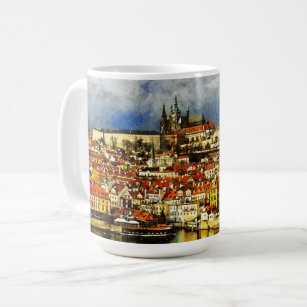 Old town Prague (Praha) from Bridge Tower Coffee Mug