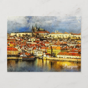 Old town Prague (Praha) from Bridge Tower Postcard