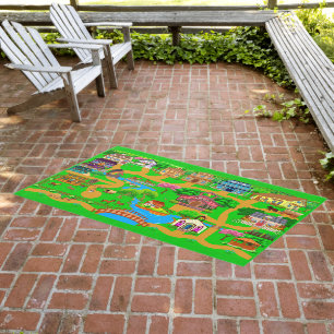 Old Town Roads for Cars Outdoor Rug
