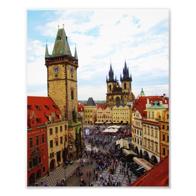 Old Town Square and Clock Tower Prague Photo Print (Front)