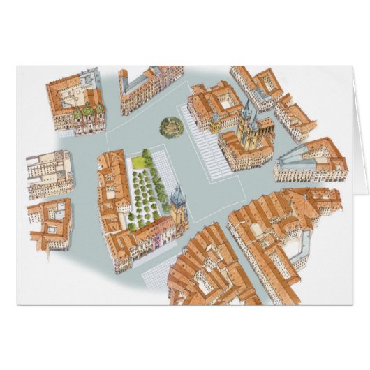 Old Town Square. Prague Czech Cards (Front Horizontal)