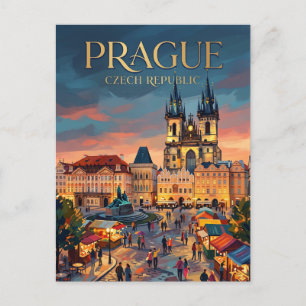 Old Town Square, Prague Czech Republic Postcard