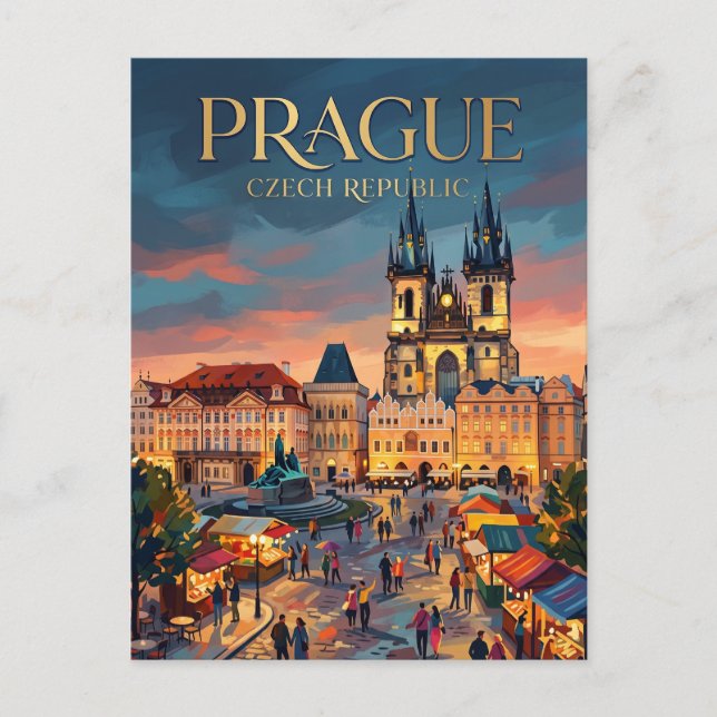 Old Town Square, Prague Czech Republic Postcard (Front)