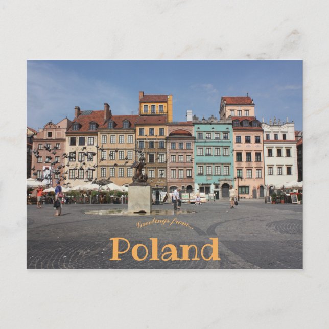 Old Town Square Warsaw Poland Postcard (Front)