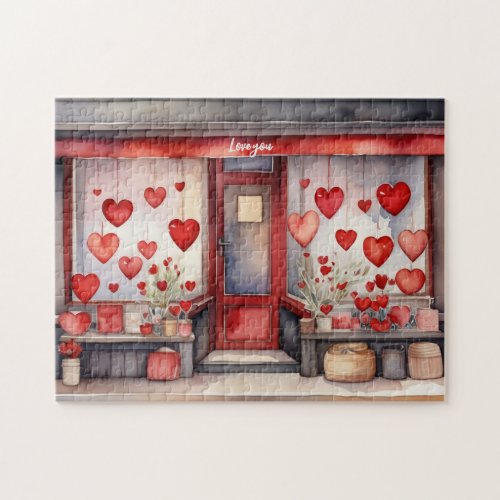 Old Town Valentines Day Shop Window Jigsaw Puzzle