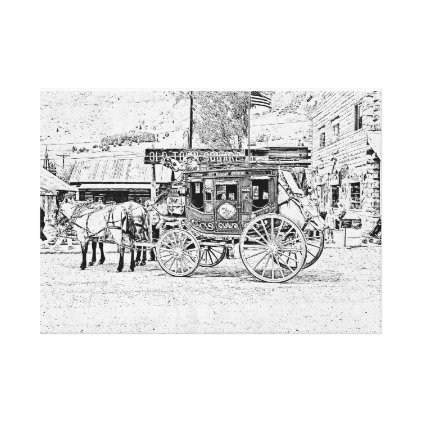 Old Towne Square Stage Coach Canvas Print