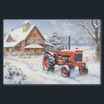 Old Tractor and Barn Snowy Winter Farm Christmas Tissue Paper<br><div class="desc">Share the enchantment of a snowy winter farm with our delightful Christmas holiday tissue paper. This charming design features a beautiful barn and an old tractor surrounded by a serene,  snow-covered landscape.</div>