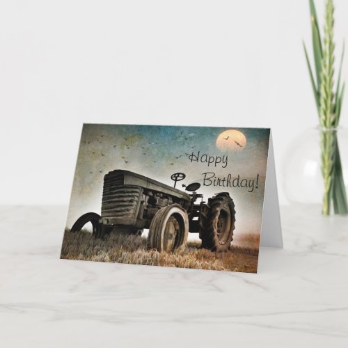 Old Tractor Birthday Card