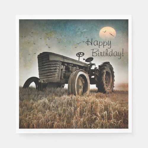 Old Tractor Birthday Napkins
