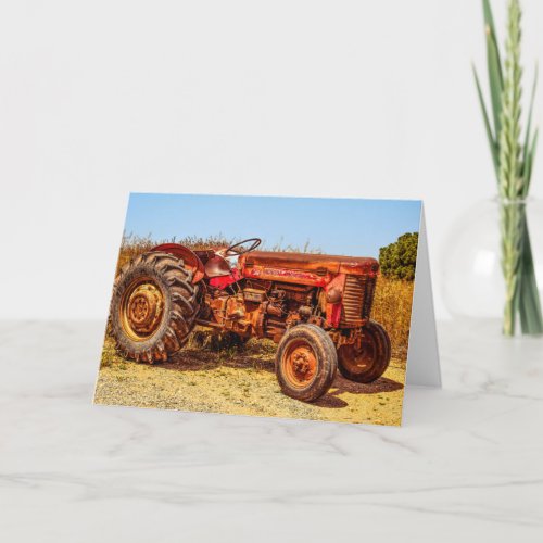 Old Tractor Fan Farm Farmer Themed Get Well Thank You Card