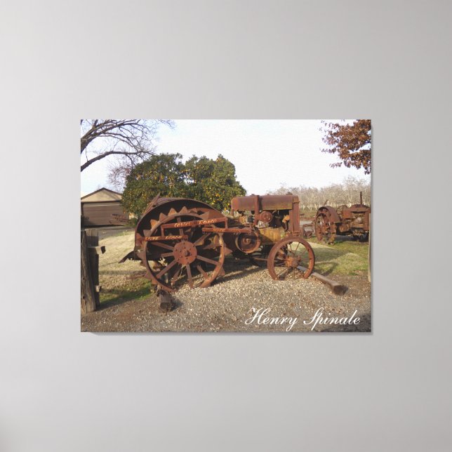 Old tractor from days gone by on canvas  print (Front)