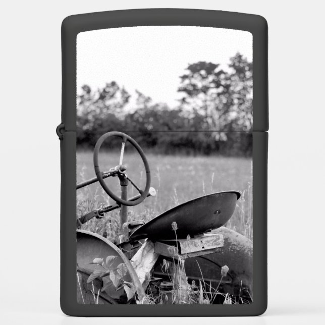 Old Tractor in Long Grass Zippo Lighter (Front)