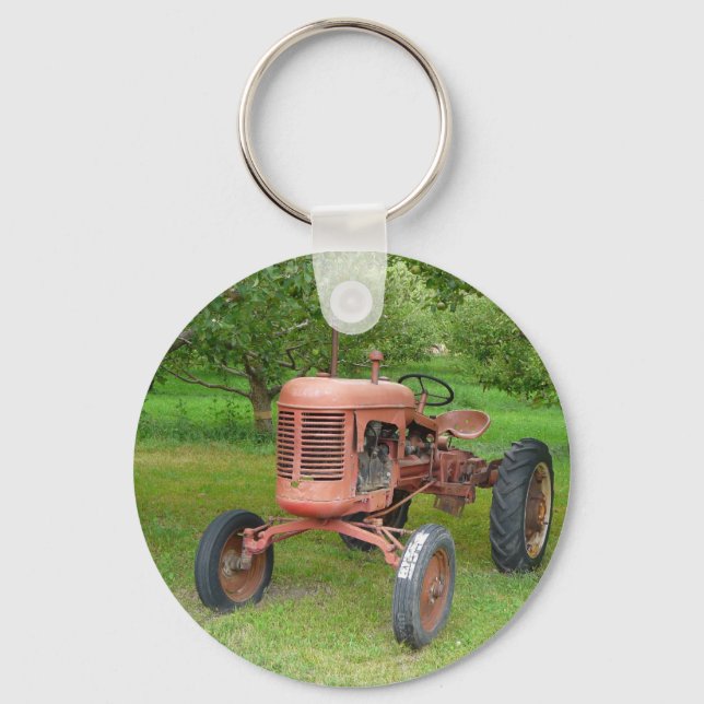 Old Tractor in the Orchard Keychain (Front)