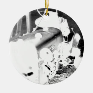 Old Tractor - negative Ceramic Ornament