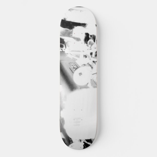 Old Tractor - negative Skateboard Deck (Front)
