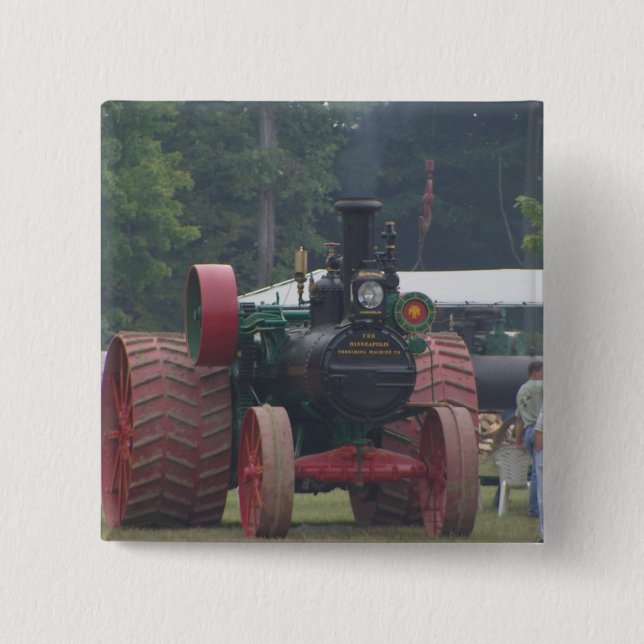 Old Tractor Pinback Button (Front)