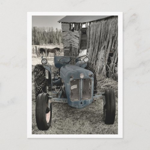 old tractor postcard