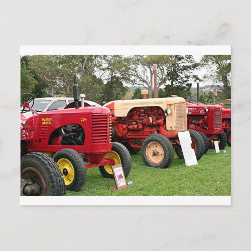 Old tractors farm machinery 2 postcard