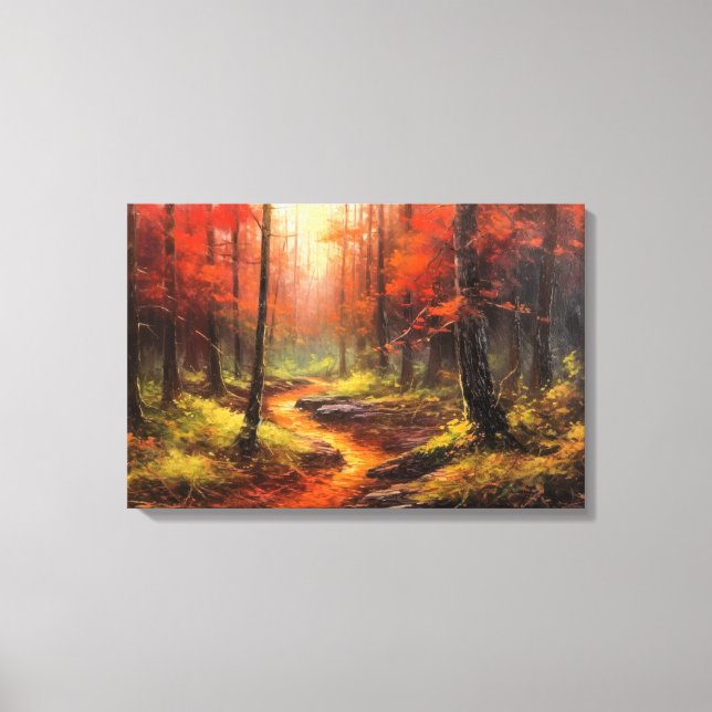 Old Trail in Japanese Forest Fine Art Canvas Print (Front)