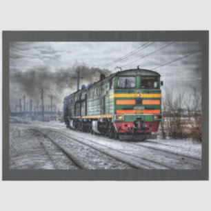Old Train 20x30  Decoupage Tissue Paper