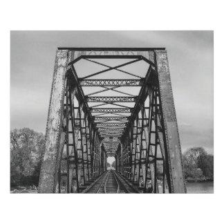 Old Train Bridge Faux Canvas Print
