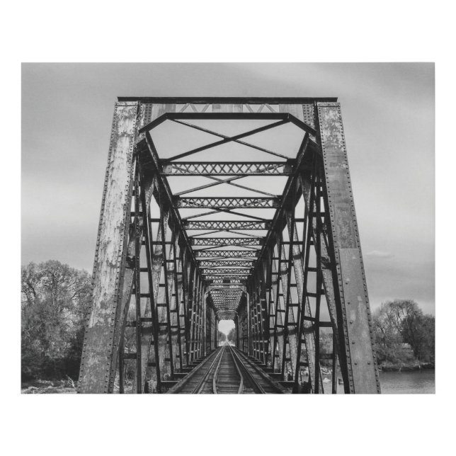 Old Train Bridge Faux Canvas Print (Front)