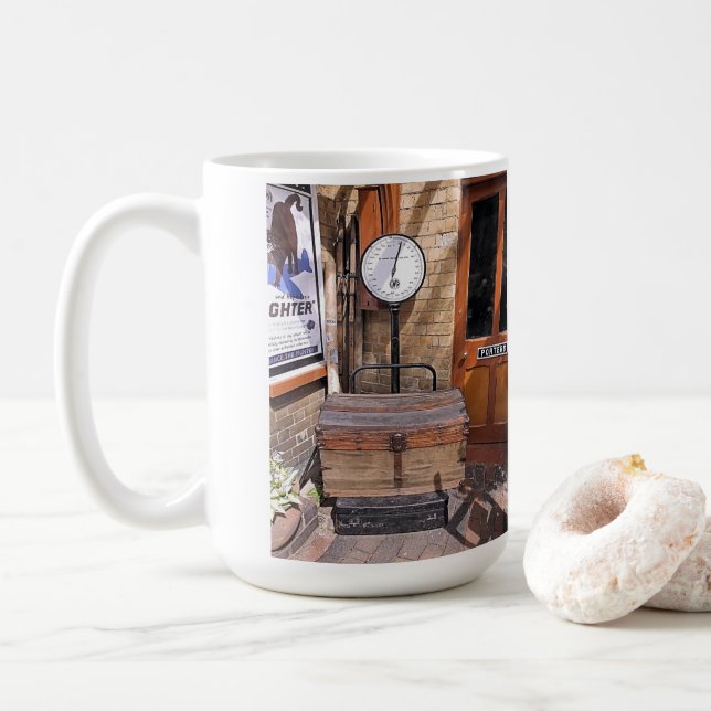 OLD TRAIN STATION COFFEE MUG (With Donut)