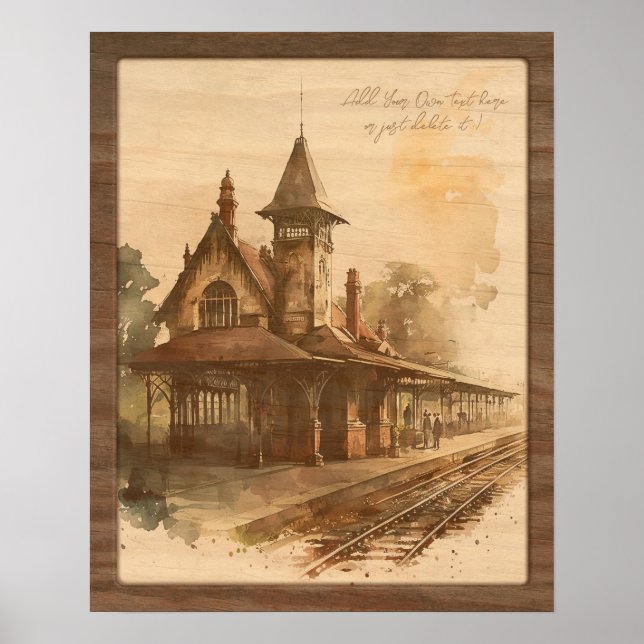 Old Train Station. Railway Art for Train Lover.  Poster (Front)