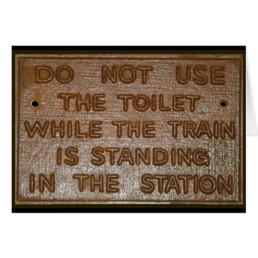 old train toilet sign cards (Front Horizontal)