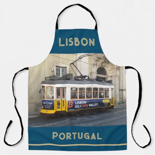 Old Tram in Lisbon Portugal Apron