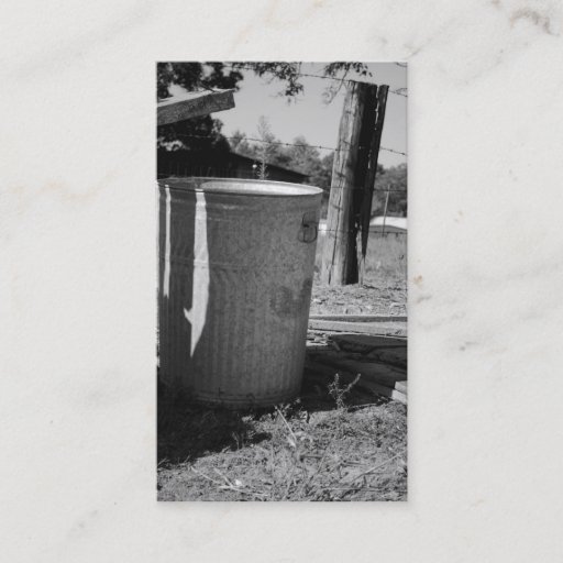 Customizable Old Trash Can Business Cards