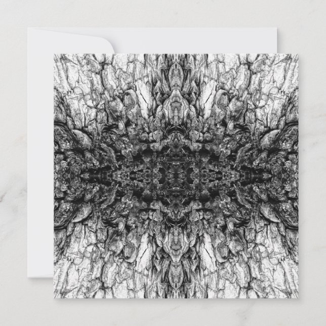 Old Tree Bark Black And White Photo Pattern Design Card (Front)