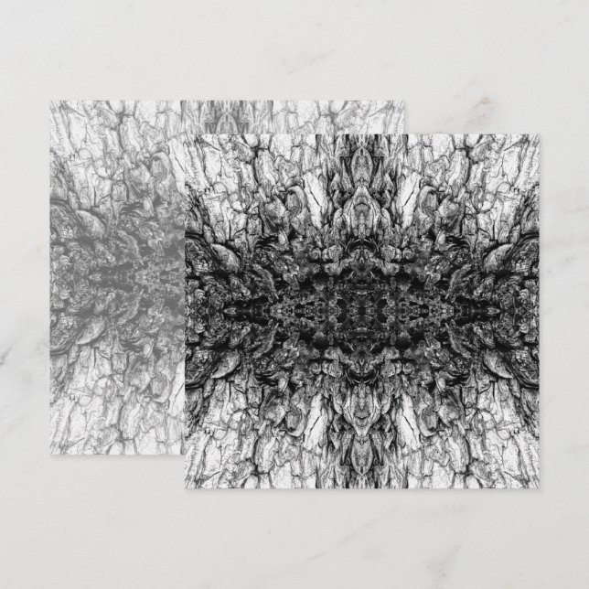Old Tree Bark Black And White Photo Pattern Design Card (Front/Back)