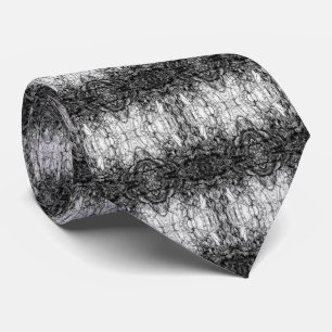 Old Tree Bark Black And White Photo Pattern Design Neck Tie