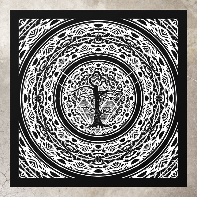 Old Tree Black & White  Floor Decals (Insitu)