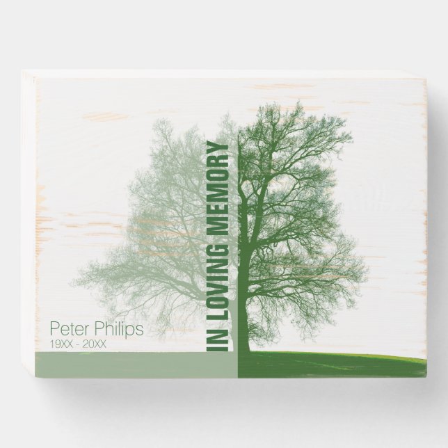 Old Tree Celebration of Life Memorial Wood B Sign (Front Horizontal)