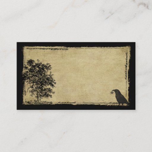 Customizable Old Tree, Crow &amp; Star- Prim Biz Cards Business Cards