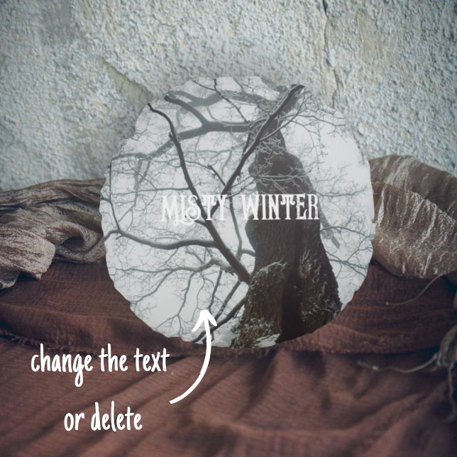 Old Tree in a Misty Forest Round Pillow (Creator Uploaded)