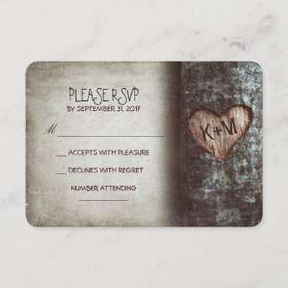 Old tree rustic wedding RSVP cards