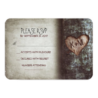 Old tree rustic wedding RSVP cards