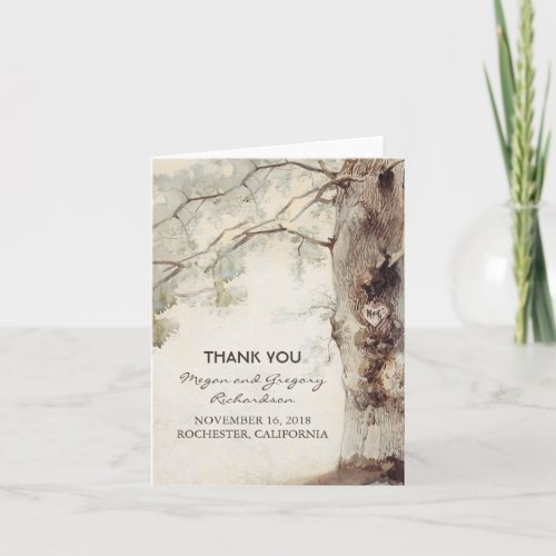 Old Tree Rustic Wedding Thank You